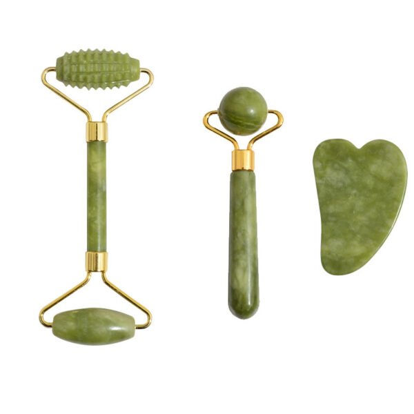 Massage Roller en Jade – Coffret 3 pièces pour soin facial naturel – Image 5